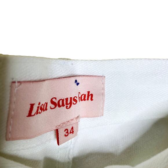 Lisa Says Gah Robyn High Waist Straight Leg White Jeans Plus Size 34 - Picture 5 of 6